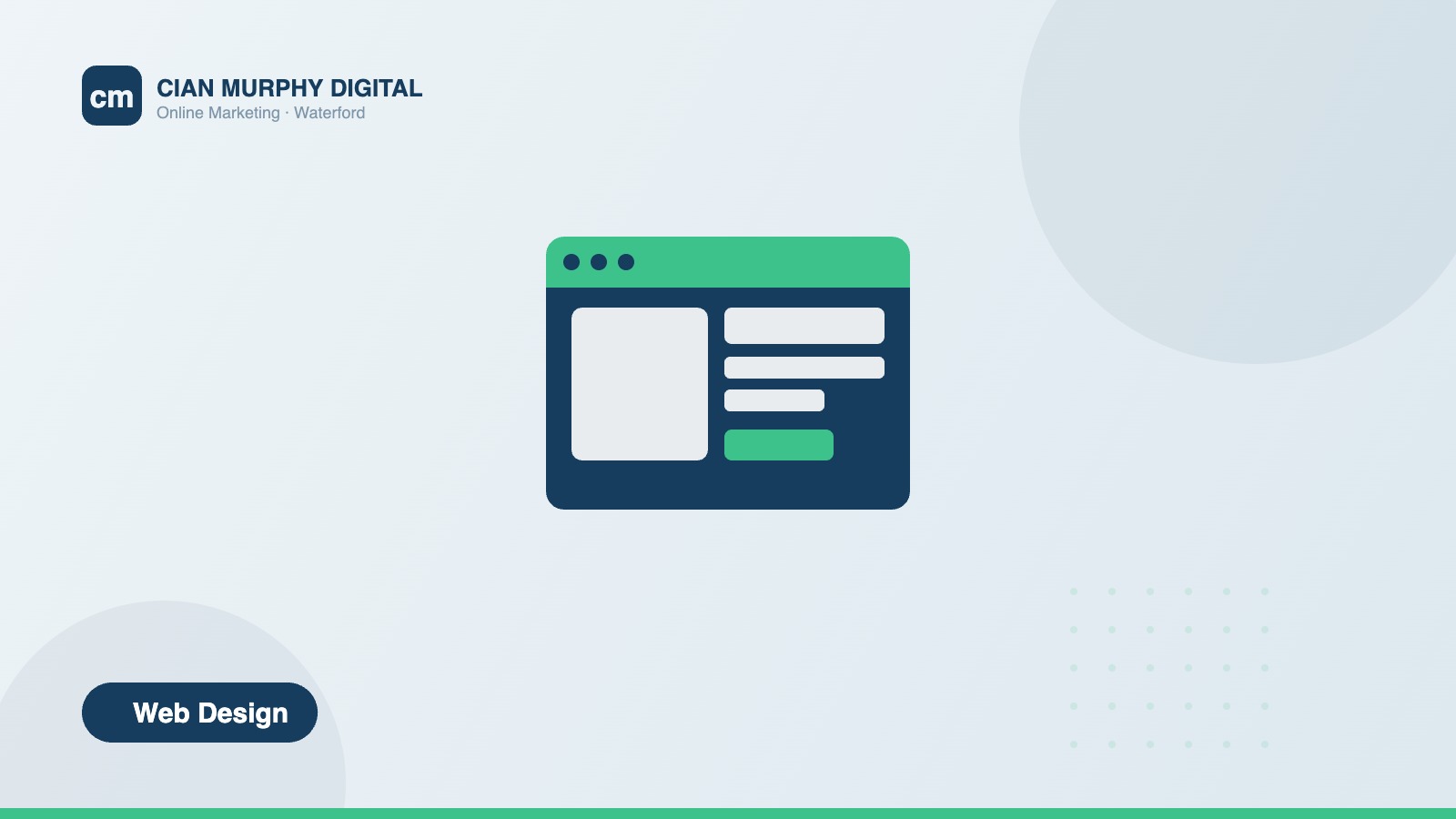 Responsive website design shown on mobile and desktop for a Waterford business