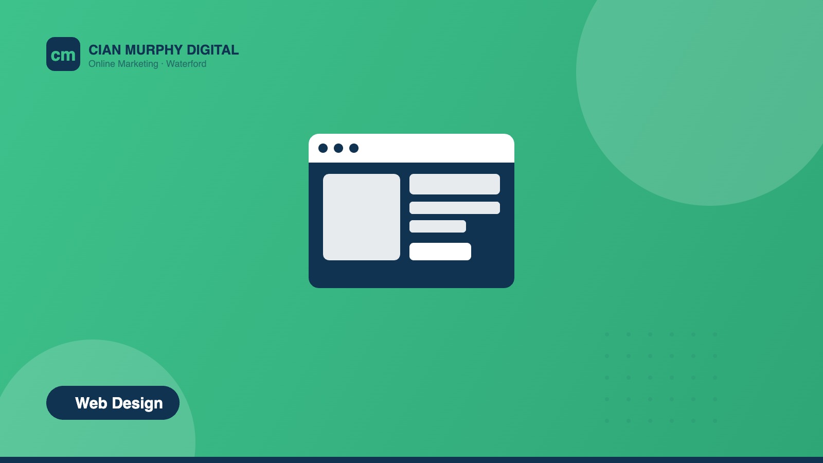 Website conversion layout designed for a Waterford business
